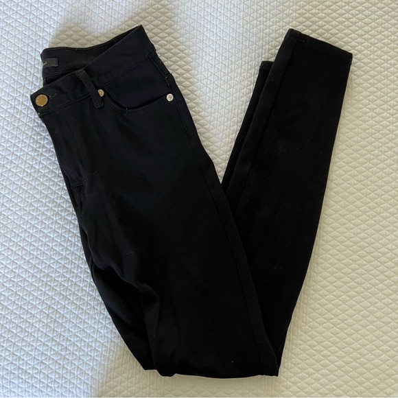 7 For All Mankind High Waisted Skinny Black Double Knit • 26 - Picture 4 of 9